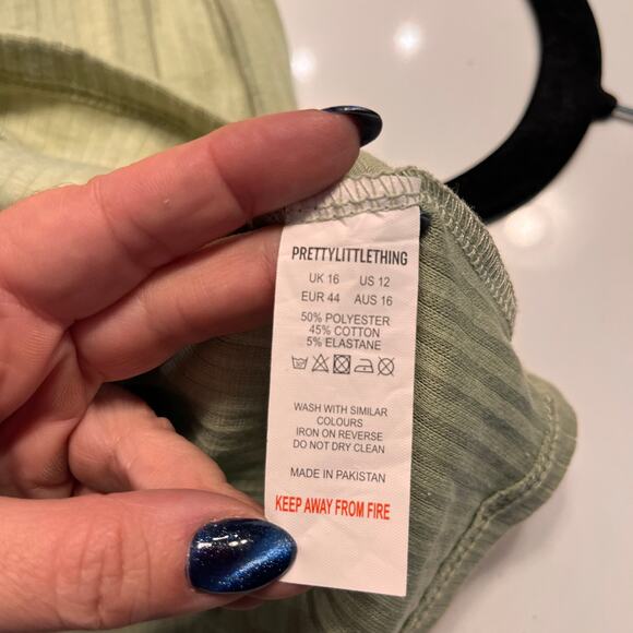 PrettyLittleThing Ribbed Strappy Backless Bodycon Dress Size 12 - Picture 5 of 7